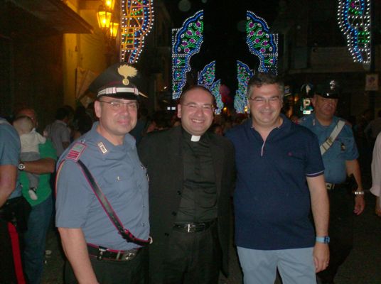 Maresciallo CC. Marco Di Palo, Don Salvatore Purcaro,  Giosy Romano Sindaco di Brusciano