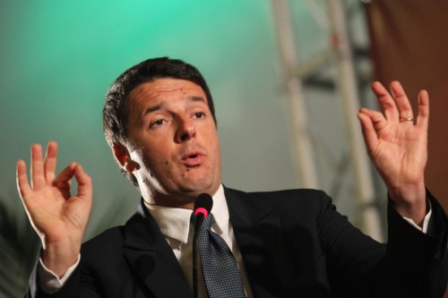 Elezioni 2013 , comizio di Renzi a Napoli