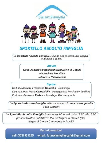 Locandina inaugurazione Sportello Ascolto Famiglia