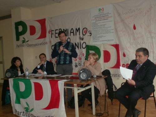 2. Avv. F. Romano-Avv. F. Urraro-On. M. Manfredi-On. A. Cortese-Dott. C. Pizza - Convegno PD a Brusciano 2.2.2104