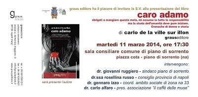 Invito presentazione libro Caro Adamo Piano di Sorrento