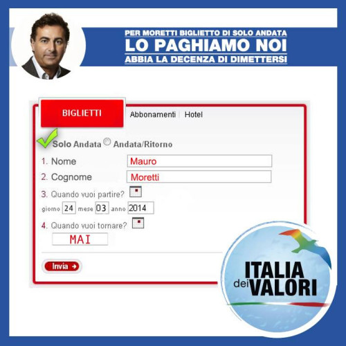 campagna idv moretti biglietto solo andata