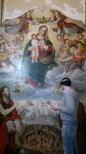 Corpus Domini restauro tela Madonna del Suffragio