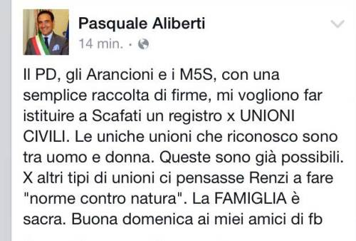 Aliberti su unioni civili