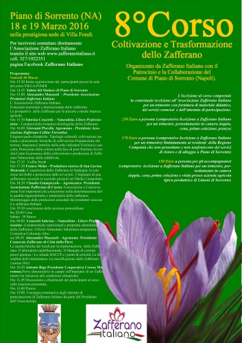 Locandina Corso sullo Zafferano - Piano di Sorrento
