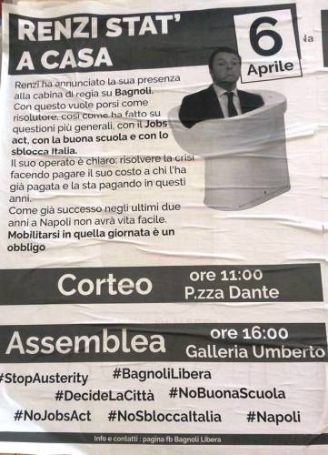Manifesto anti renzi a bagnoli