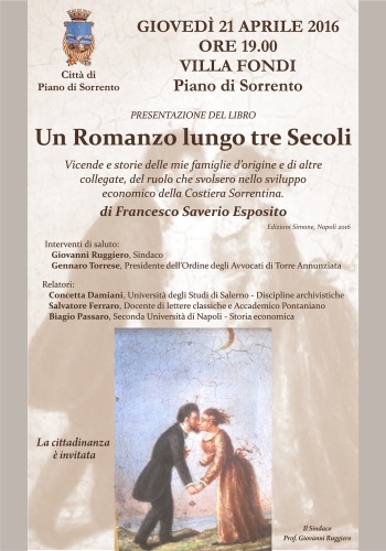 Manifesto presentazione Libro un romanzo lungo tre secoli -Piano di Sorrento (2)