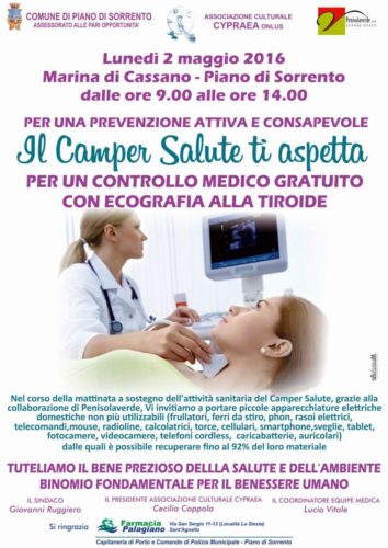 Manifesto tiroide Camper salute 2 maggio 2016 Piano di Sorrento