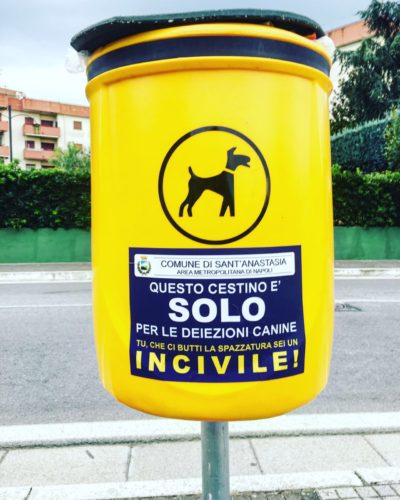 cestino con adesivo