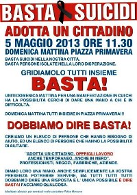 Manifesto basta suicidi