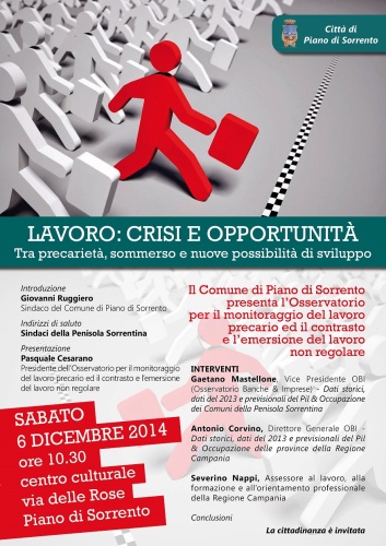 Osservatorio sul lavoro Piano di Sorrento - locandina presentazione