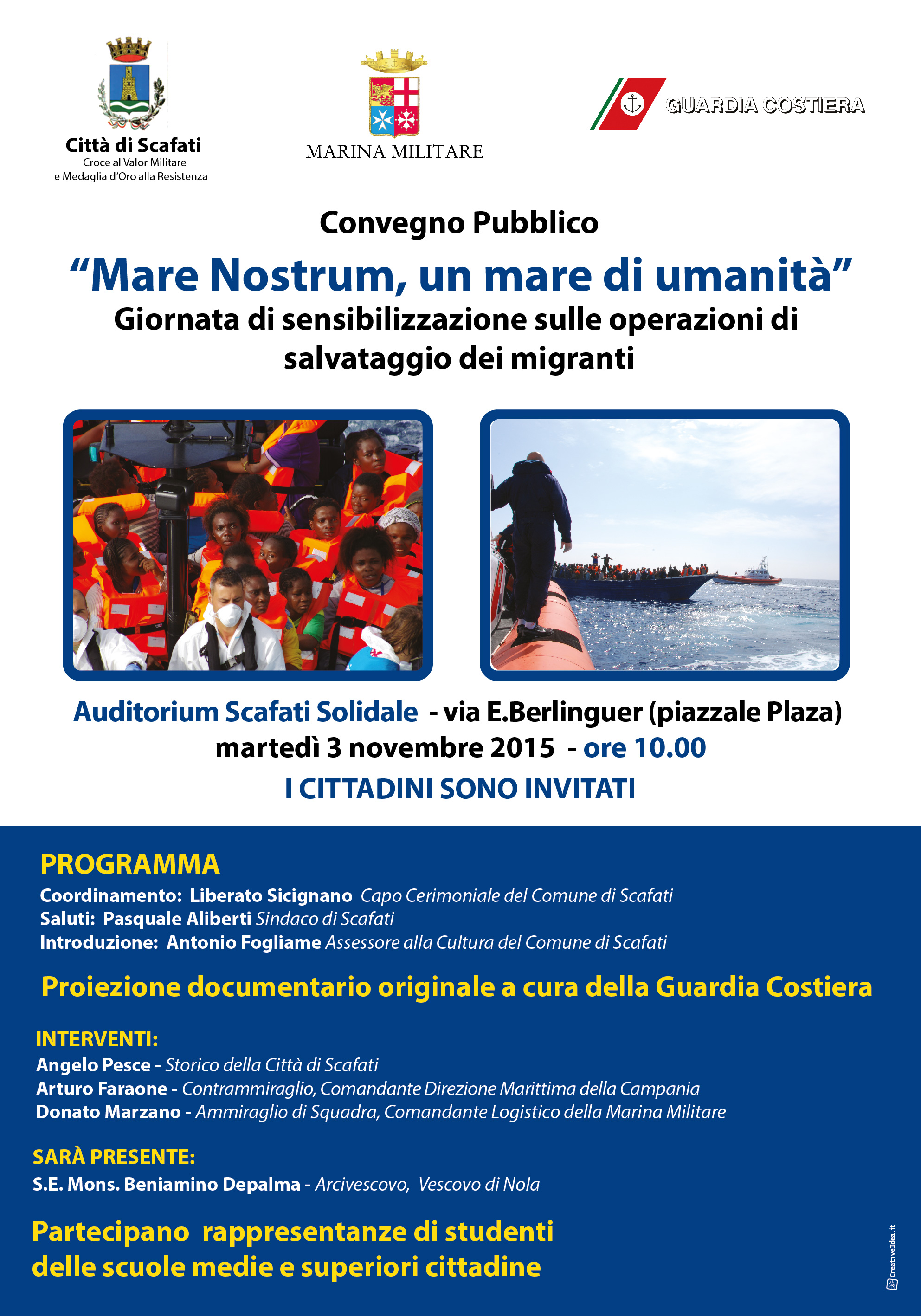 “Mare Nostrum”: un convegno pubblico sui migranti a Scafati