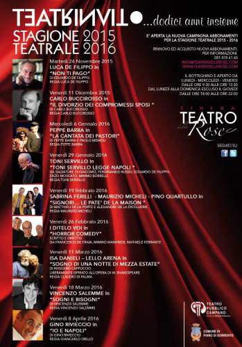 Cartellone rassegna teatrale - Teatro delle Rose Piano di Sorrento