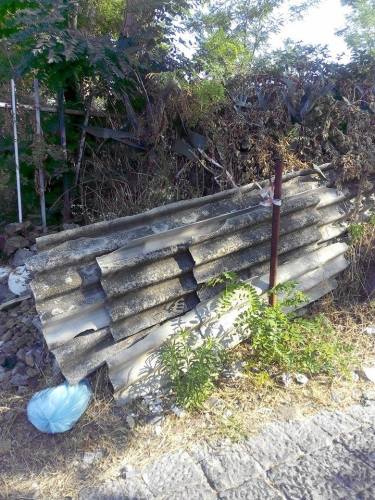 Il materiale di amianto rinvenuto lo scorso luglio