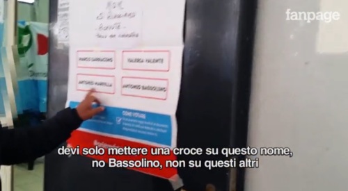 Napoli, primarie Pd: un fotogramma del video realizzato da "Fanpage"
