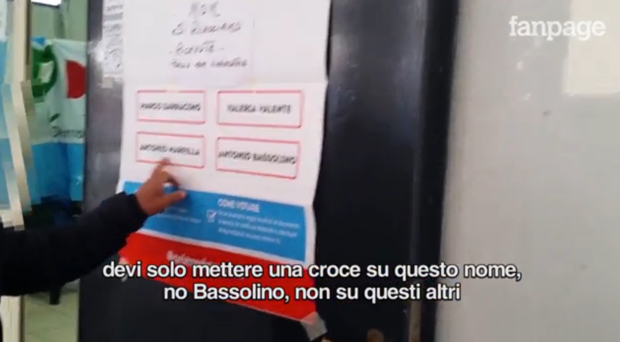 Napoli, primarie Pd: un fotogramma del video realizzato da "Fanpage"