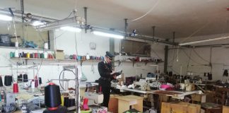 San Giuseppe Vesuviano: carabinieri sequestrano laboratorio tessile irregolare