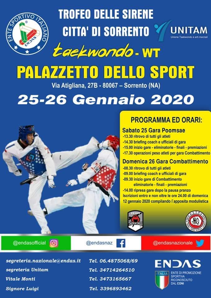 Sorrento, al via il torneo internazionale di Taekwondo “Terra delle Sirene”