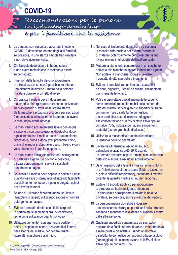 iss covid 19 raccomandazioni