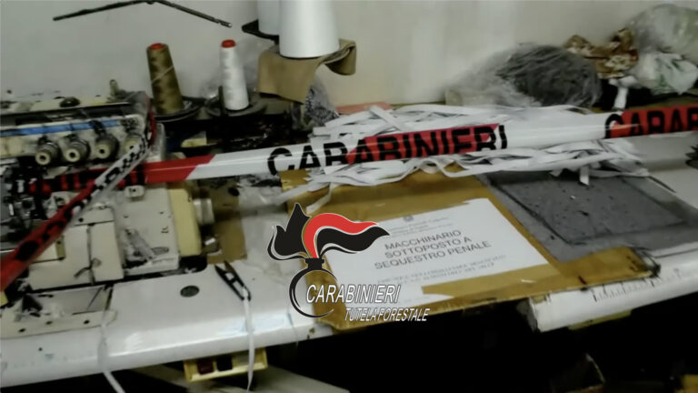 Terzigno, laboratori tessili in nero. Controlli dei Carabinieri forestali