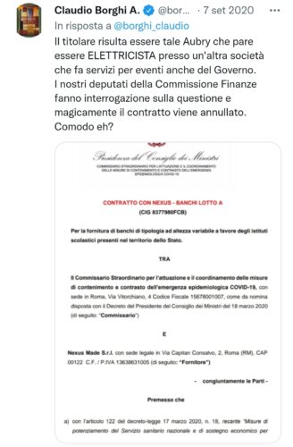 Claudio Borghi banchi a rotelle twitter