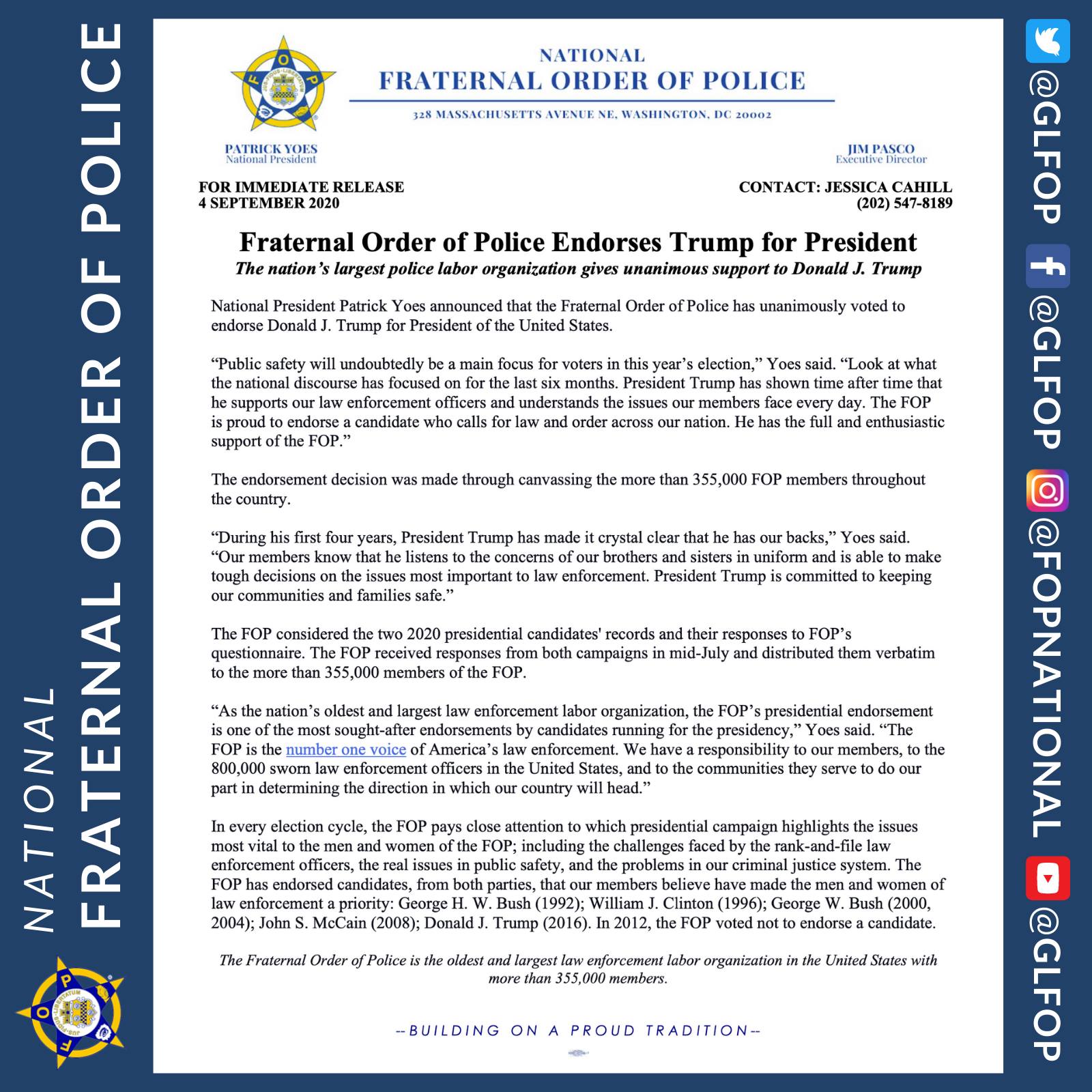 Fop Donald Trump USA