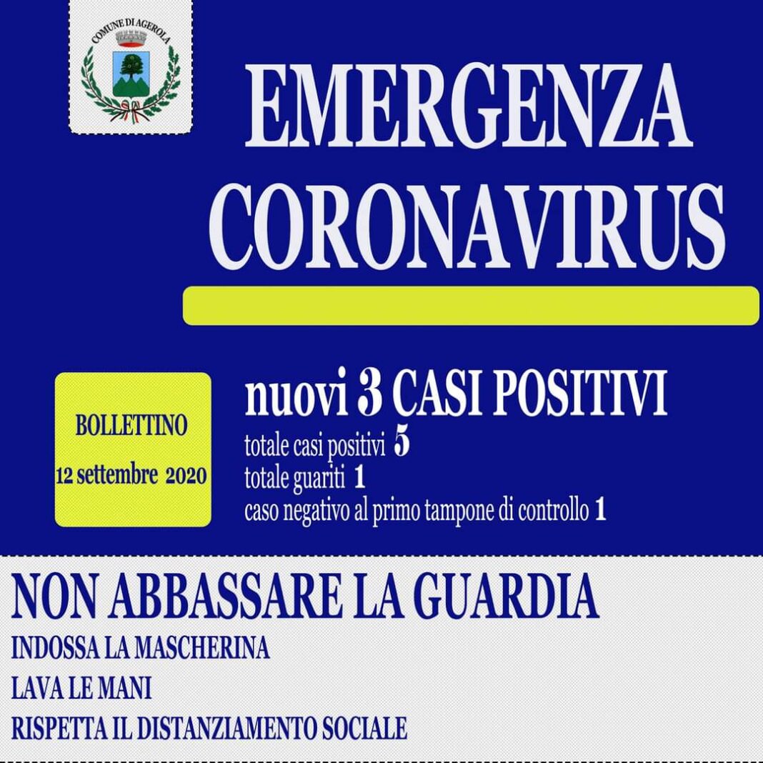 agerola coronavirus 12 settembre 2020