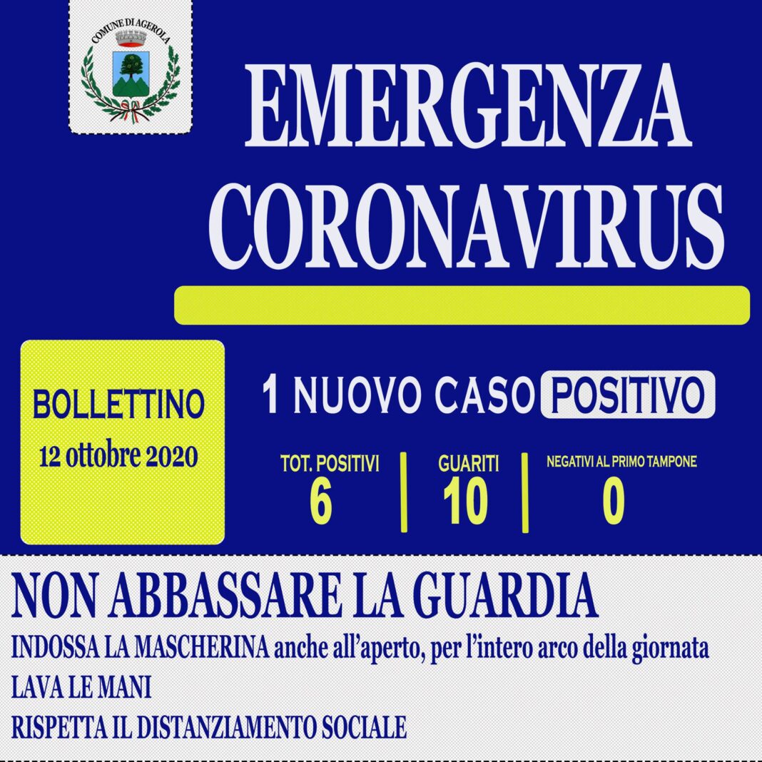 coronavirus agerola 12 ottobre 2020