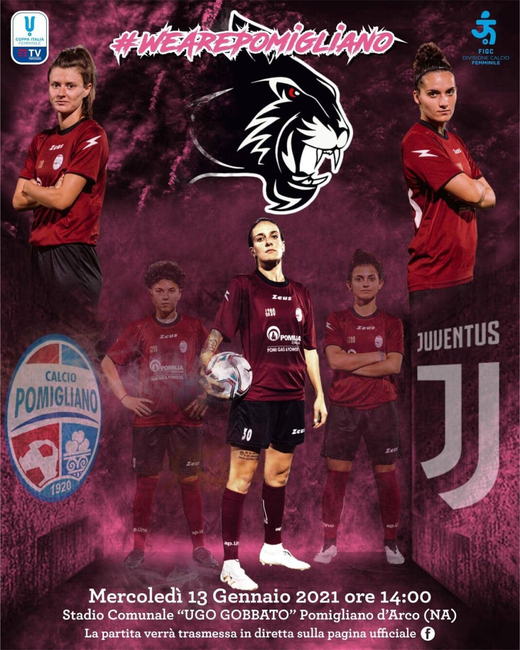 Il Pomigliano femminile giocherà la Coppa Italia Timvision contro la Juventus Women FC