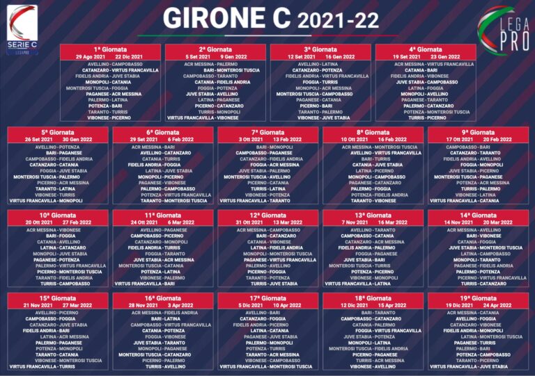 Juve Stabia inserita nel girone C. Esordio il 29 agosto contro il Fidelis Andria
