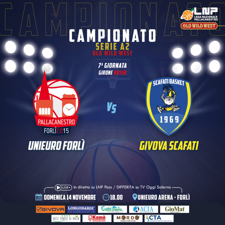 Tempo di big match, Givova Scafati a Forlì per la “prova del 7”