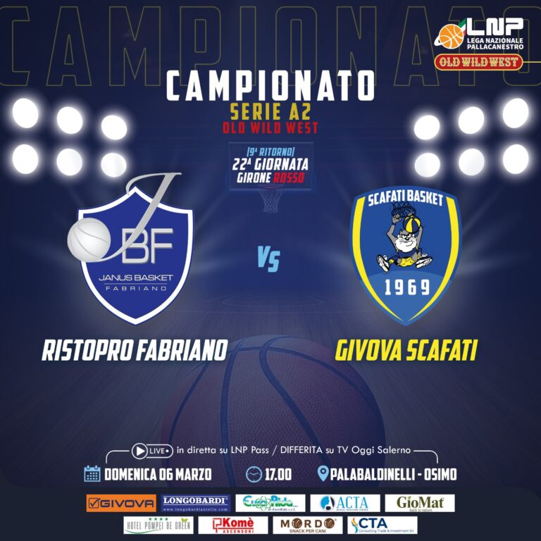 Givova Scafati, in trasferta incontra la Ristopro Fabriano