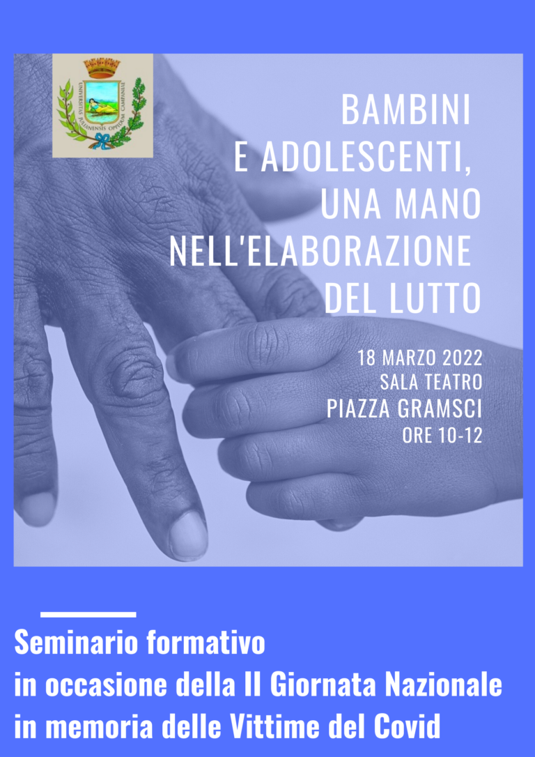 “L’elaborazione del lutto, una mano per adolescenti e bambini”, il seminario a Giugliano “L’elaborazione del lutto, una mano per adolescenti e bambini”, il seminario a Giugliano