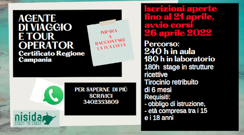 Lavorare nel Turismo per promuovere NISIDA e uscire fuori dal disagio