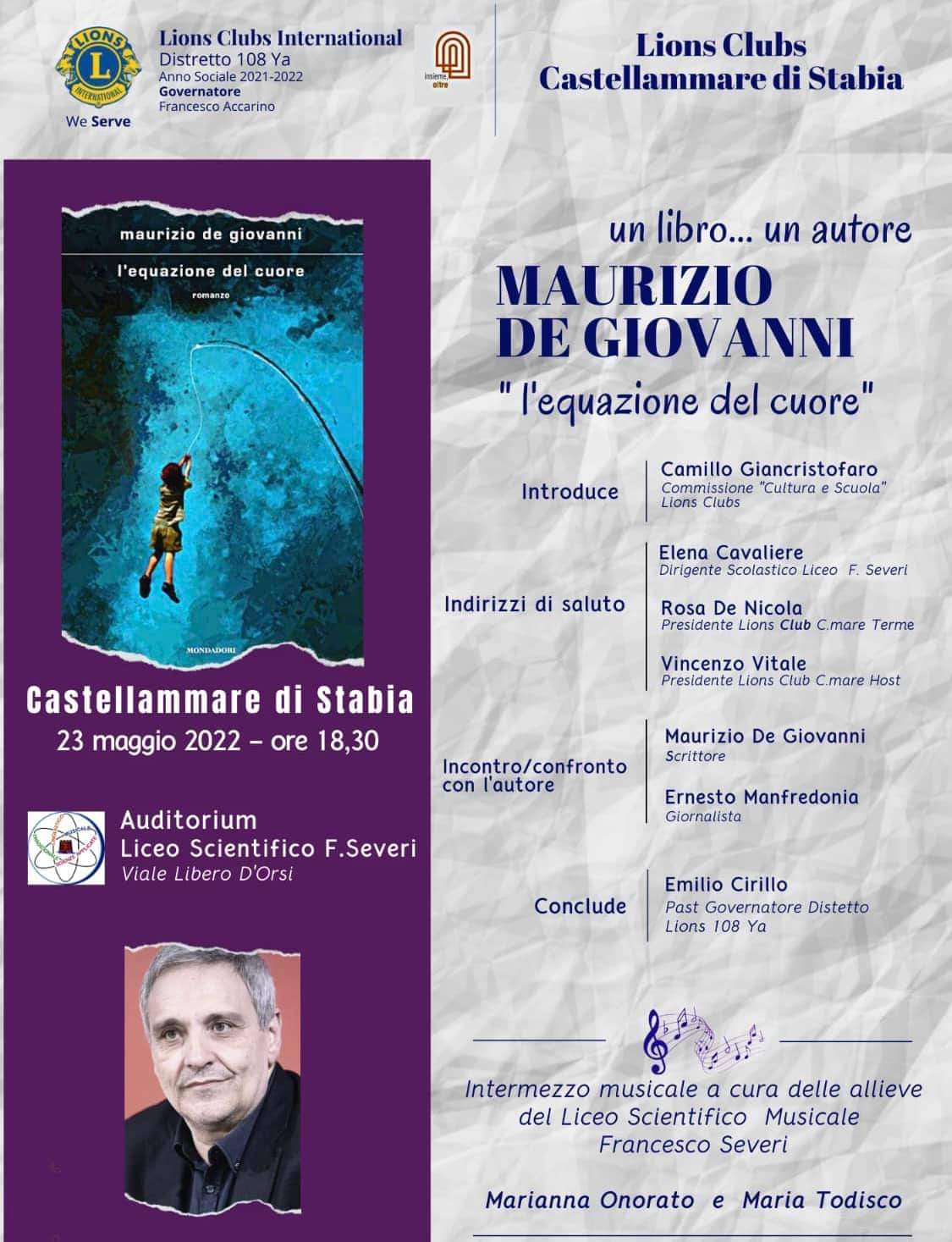 Maurizio de Giovanni presenta il suo ultimo romanzo a Castellammare