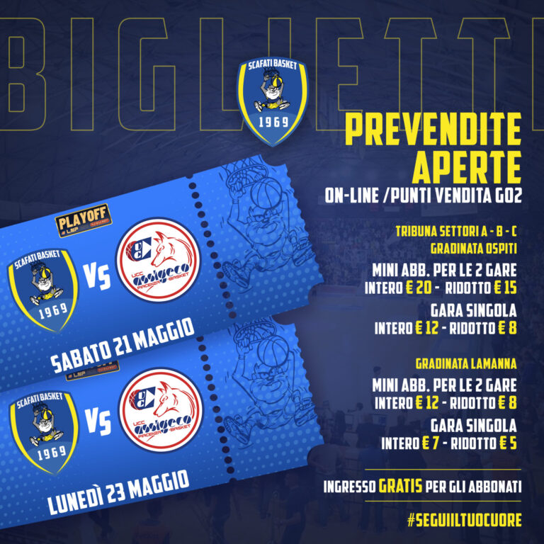 Givova Scafati: Semifinale playoff contro Assigeco, al via prevendita biglietti