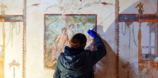 scavi di pompei CASA DEI VETTII restauro in corso--