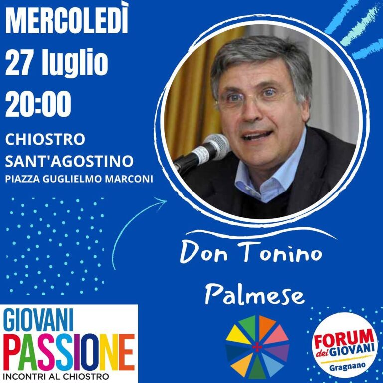 Don Tonino Palmese a Gragnano. L’incontro al Chiostro Sant’Agostino Don Tonino Palmese a Gragnano. L’incontro al Chiostro Sant’Agostino