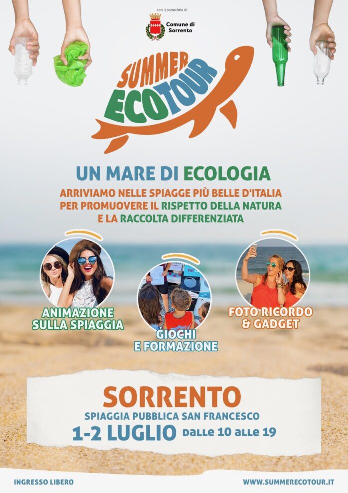 A Sorrento arriva il Summer Eco Tour 2023, il villaggio itinerante che sta facendo tappa presso le più belle spiagge italiane
