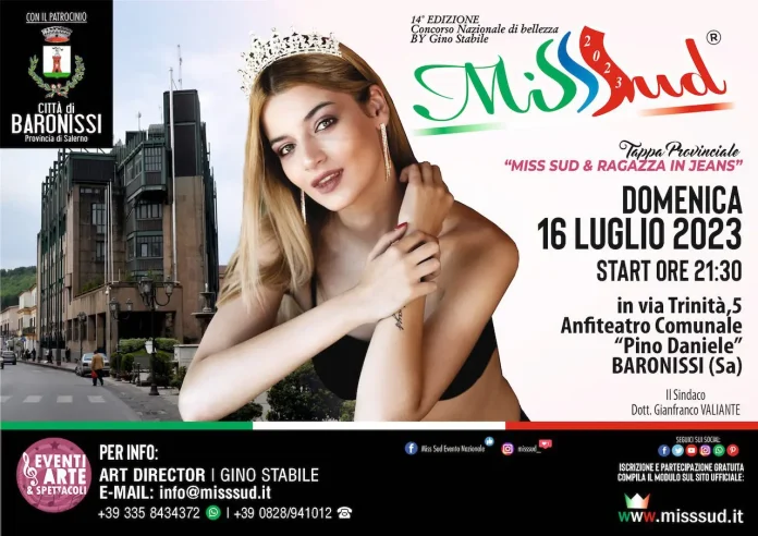 Seconda tappa dell’edizione 2023 di Miss Sud a Baronissi