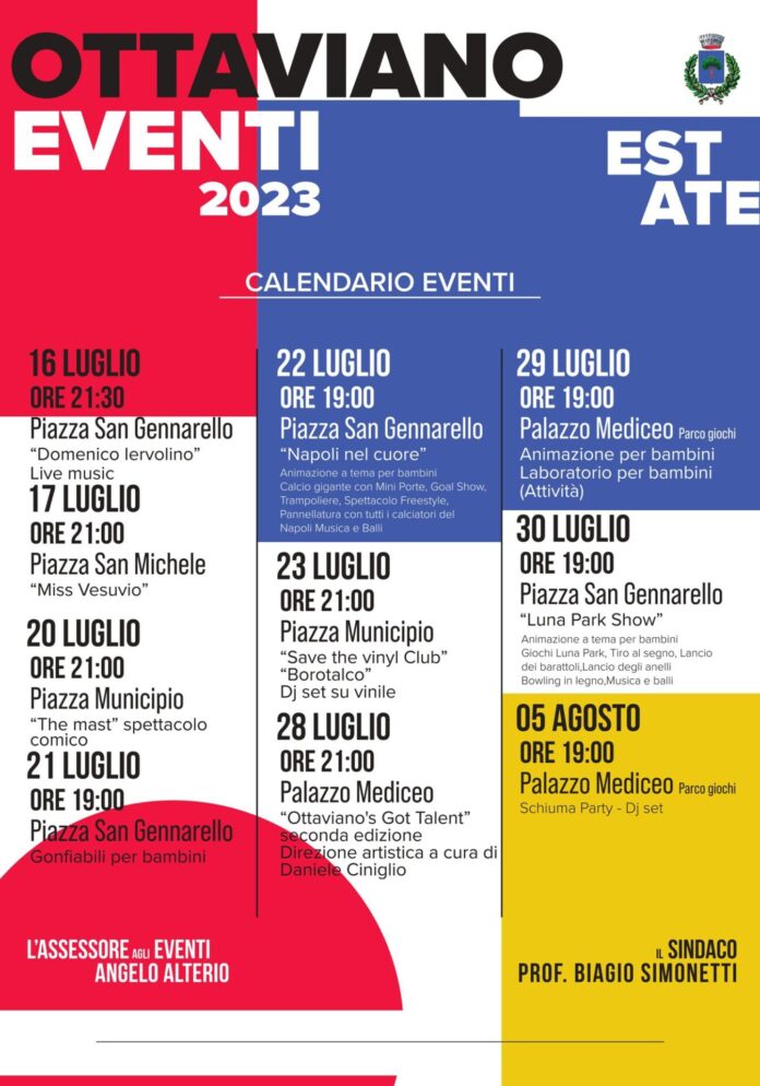 Estate a Ottaviano, musica, spettacoli, iniziative per i bambini e molto altro. Ecco il calendario completo