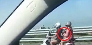 Salerno, bimbo senza casco in scooter con genitori in autostrada: denunciato il conducente