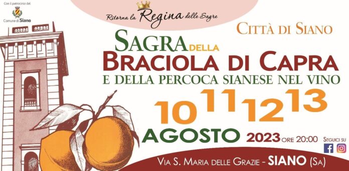 Siano: la regina delle sagre, la Braciola e la Percoca Sianese, “Al via il cinquantesimo anno di uno degli eventi più attesi dell’estate”