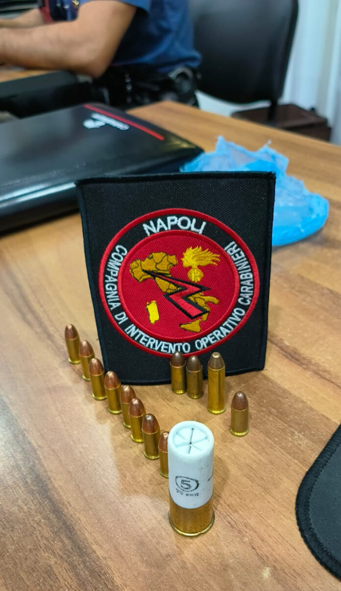 I Carabinieri del Gruppo di Castello di Cisterna hanno effettuato un servizio notturno a largo raggio in alcune periferie dell’area Nord di Napoli con particolare attenzione al rione Salicelle di Afragola e nella Cisternina di Castello di Cisterna. Ad Afragola i carabinieri della compagnia di Casoria con i colleghi del reggimento Campania hanno presidiato la zona con diverse perquisizioni. Tra le 102 persone identificate erano ben 65 i pregiudicati. Nelle aree comuni dell’isolato 22 sono stati rinvenuti 16 proiettili di diverso calibro tra il 357 magnum, il calibro 38, il calibro 12 e il calibro 9. Nella Cisternina, invece, i carabinieri della locale compagnia hanno arrestato il 45enne già noto alle forze dell’ordine Salvatore Guadagno. L’uomo, dovrà rispondere di spaccio e detenzione di droga, è stato sorpreso mentre cedeva una dose di crack ad un cliente che è stato poi segnalato alla Prefettura quale assuntore. Il pusher è stato perquisito e trovato in possesso di 23 dosi di crack e di 7 dosi di cocaina. I controlli continueranno anche nei prossimi giorni.