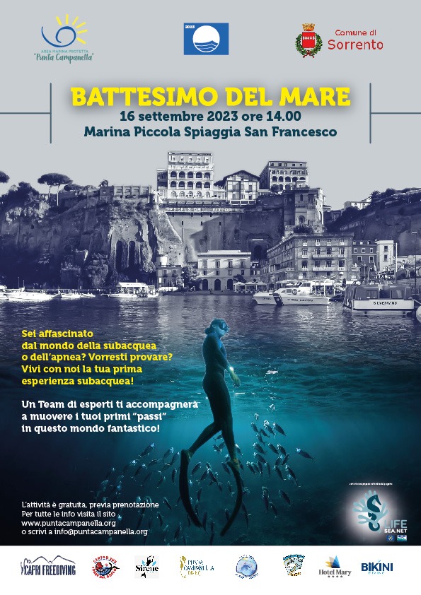 Torna il Battesimo del Mare, prove di immersioni e apnea nella spiaggia di San Francesco a Marina Piccola