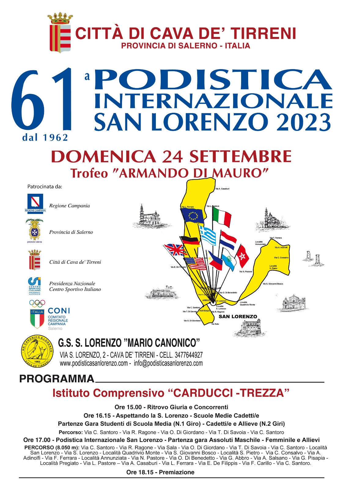 Il percorso della 61ª edizione Podistica Internazionale San Lorenzo