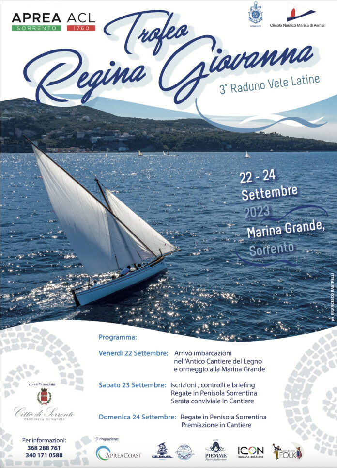 Sorrento: Trofeo Regina Giovanna, al via la terza edizione del raduno delle vele latine
