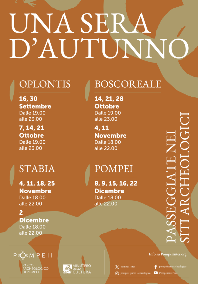 Una sera d'Autunno nei siti del Parco Archeologico di Pompei