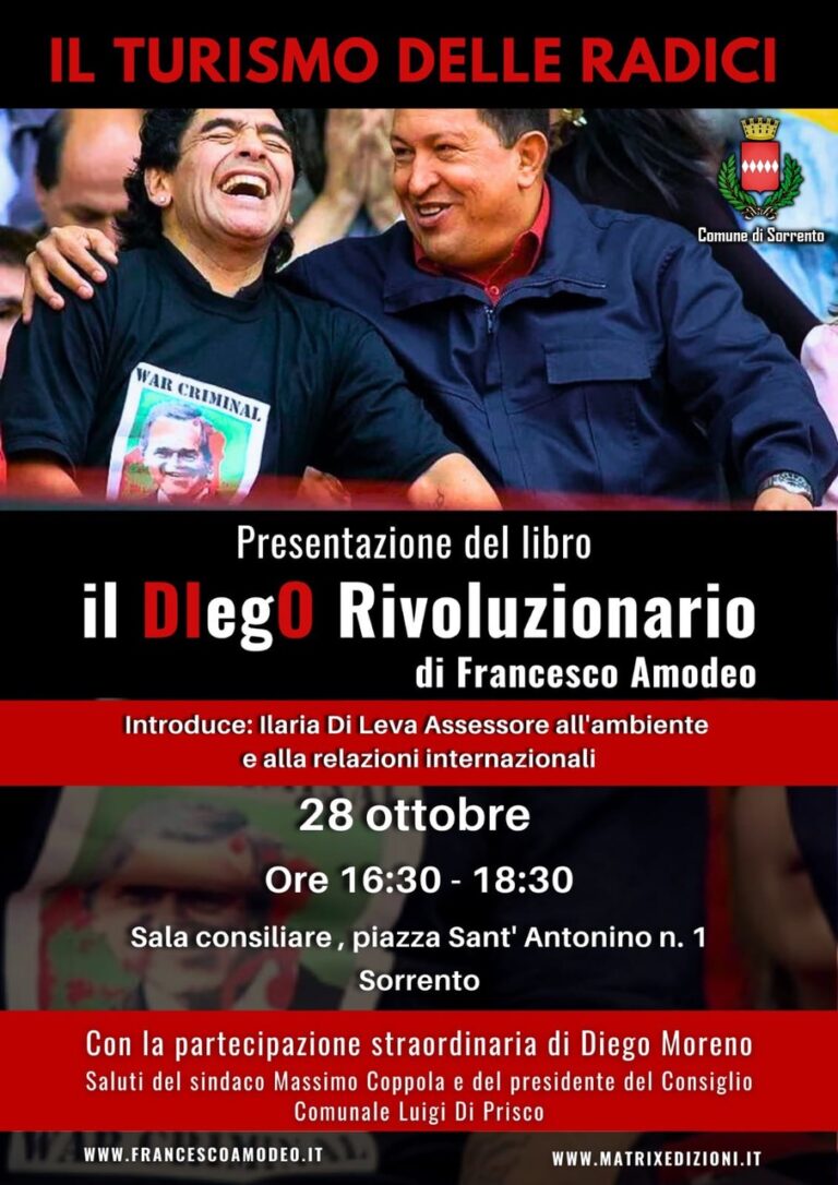 Sorrento, presentazione del libro “El DIegO rivoluzionario” di Francesco Amodeo