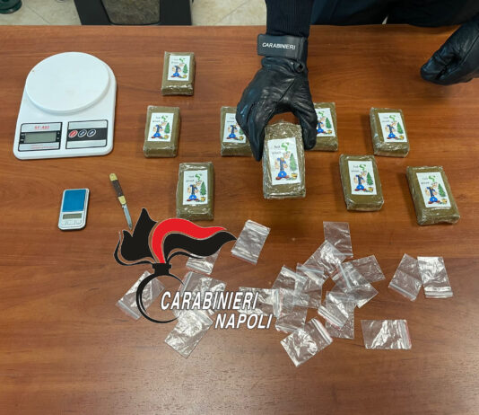 Ercolano, dieci panetti di hashish in casa: arrestato 27enne. Sette arresti in sette giorni nel Vesuviano